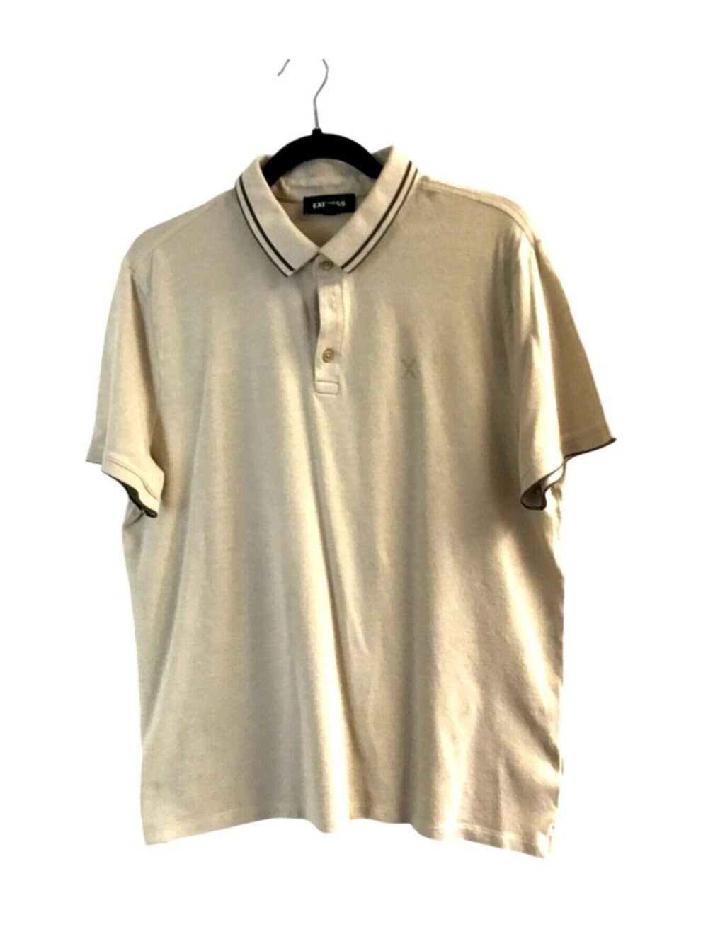 EXPRESS- MENS TAN SHORT SLEEVE POLO SHIRT SIZE LARGE